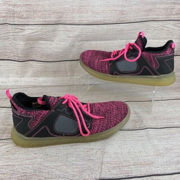 Flashlights Womens LED Light Up Sneakers Size 7 Flashing Pink Black - Picture 1 of 10